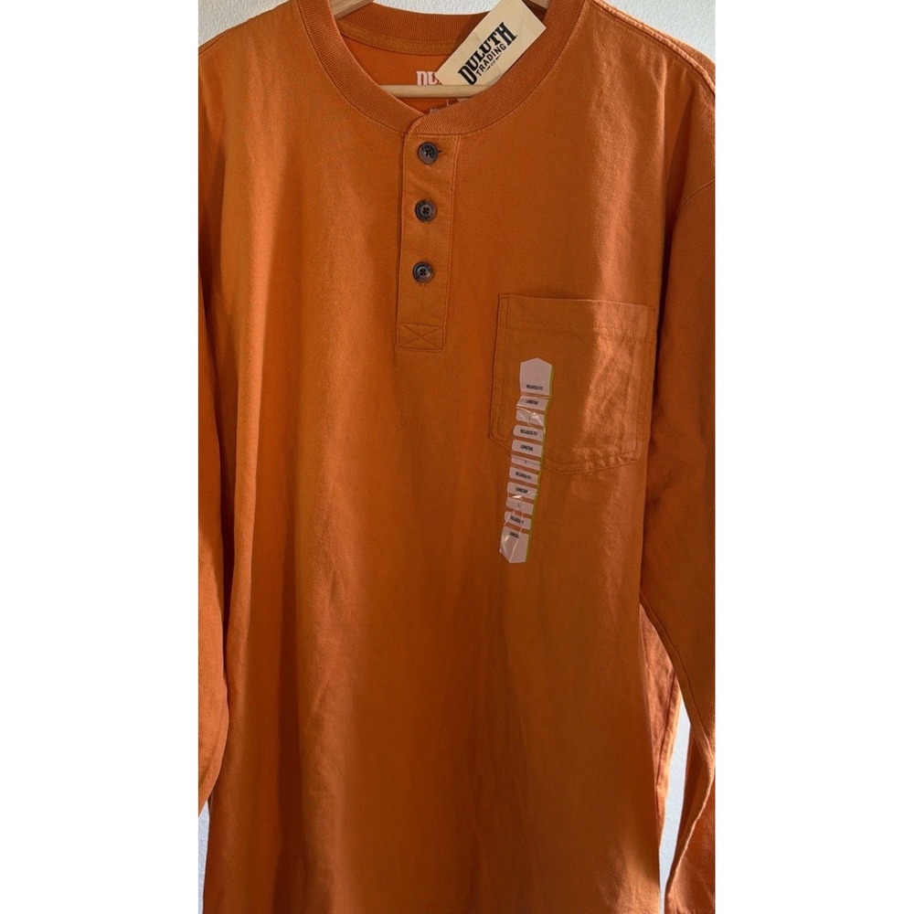 NWT Duluth Trading Co. Men's Long Sleeve Longtail Henley Pocket T-Shirt Size L